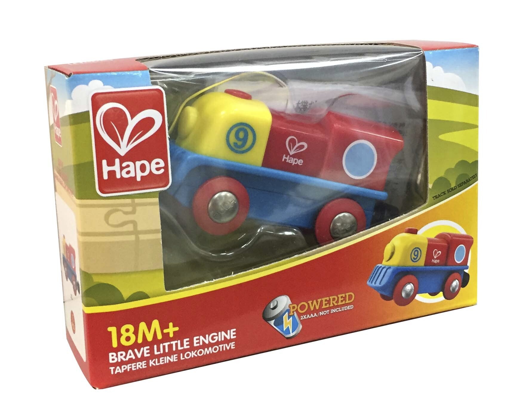 This colorful magnetic engine has a powerful battery operated motor that helps it to climb hills and ramps. The on/off button on top can be easily operated by little fingers. Train measures at 3.6 centimeters wide, 10.2 centimeters long and 5.1 centimeters tall. Engine requires 2 triple A batteries (batteries not included). Item sells for $9.99.